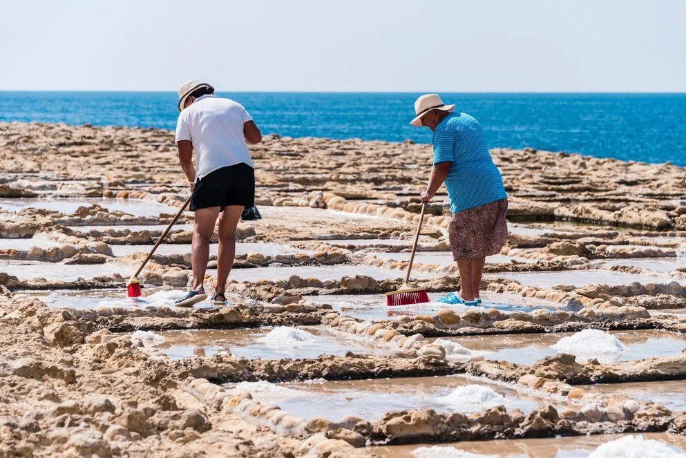 Salt pan workers